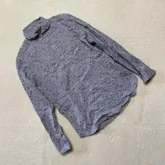ディスティンクション メンズビギ フローラル 長袖シャツ ブルー シンプル