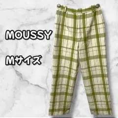 N0179　テーパードパンツ　チェック柄　グリーン　きれいめ　カジュアル　Ｍ