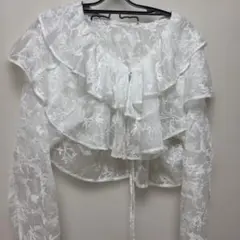 my sticフリル刺繍　レースボレロ　ホワイトのサムネイル
