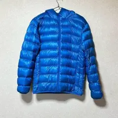 ユニクロ レディース フード付きダウンジャケット S 青 厚手 軽量 秋冬 防寒