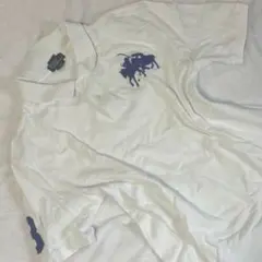 ホワイト ポロシャツ 馬の刺繍