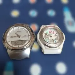(ジャンク)CASIO 稼働中腕時計 2本