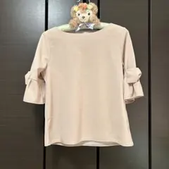❁﻿【美品】【トッコクローゼット】袖リボンピンクトップス❁︎