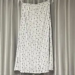 フレアスカート 白黒ドットストライプ Lサイズ