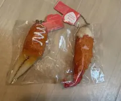 食品サンプル　キーホルダー　ストラップ　エビフライ　カニクリームコロッケ　日本食