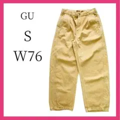 着用2,3回⭐️良品GU カーブタックパンツ S オレンジ ユニセックス 綿100