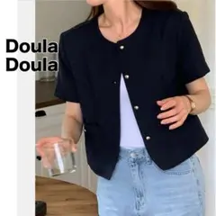 【Doula Doula】ノーカラー 半袖 ジャケットのサムネイル