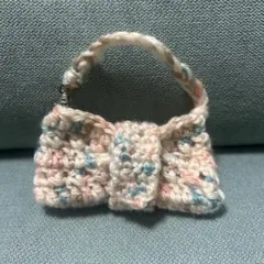 ハンドメイド リボン ポーチ 毛糸 小物入れ