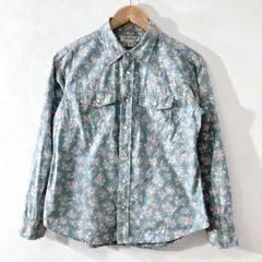 EddieBauer エディーバウワー　花柄ウエスタンシャツ長袖レディースM古着