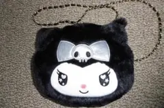 【新品未使用】サンリオ　KUROMI　ファー素材 ショルダーバッグ 黒