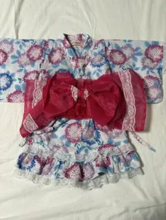 アジサイ浴衣80cm 3点セット