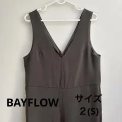 ダークグレー Vネックコンビネゾンサロペット　オールインワン