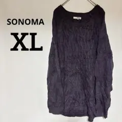 1点のみ✨ SONOMA 【XL】 ケーブルニットセーター パープル 冬