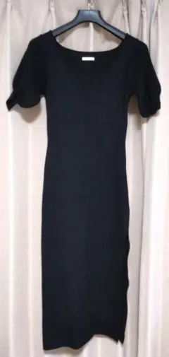 RESEXY ブラックニットワンピース 半袖