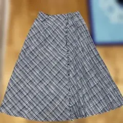 viaggioblu 青系チェック柄 フレアスカート