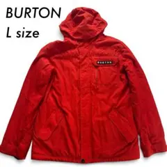 BURTON バートン スノーボードジャケット L レッド フード 刺繍ロゴ