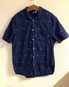 H&M ネイビー 半袖シャツ L
