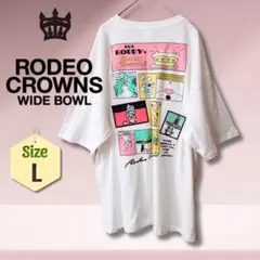 【新品タグ付】ロデオクラウンズ Tシャツ L 白 ワッペン バックプリントのサムネイル