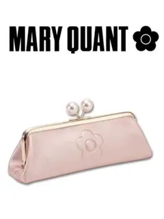 新品未使用マリークワント　エンボスデイジーパール ガマ口ペンケース（パールピンク