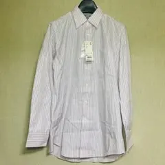 新品　UNIQLO ユニクロ　ファインクロス　ストライプシャツ　ピンク