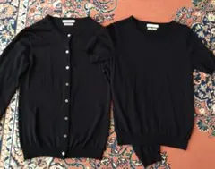 spick＆span　ウール100％ネイビー カーディガン・セーター セット S