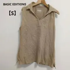 ​ BASIC EDITIONS ノースリーブ スキッパー ポロシャツ S