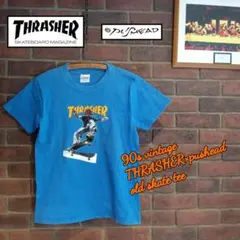 90s ビンテージ THRASHER パスヘッド オールドスケート プリントT