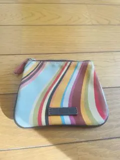 Paul smith ポールスミス　マルチカラー　ストライプ柄キャンバスポーチ