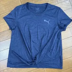 PUMA ノットデザイン Tシャツ ネイビー　L