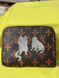 中古ヴィトン　ジッピーコインパース キャットグラム オレンジ×ブラウン