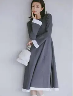 セルフォード ベルスリーブホールガーメントワンピース GRY 36