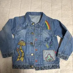 カラフル刺繍デニムジャケット