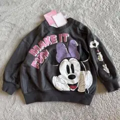 【新品】ディズニーミニーちゃんスウェットトレーナー　90センチ グレー　女の子