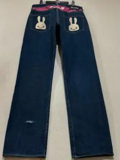 美品】CUNE キューン ウサギ2連 ドット柄 デニムパンツ 32インチ 普通