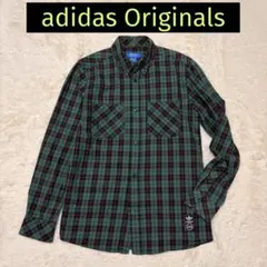 adidas Originals チェック柄 フランネルシャツ グリーン Mのサムネイル