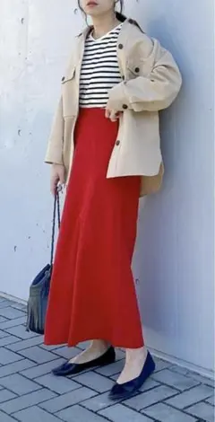 GU タグ付新品未使用リネンブレンドフレアロングスカート　XL