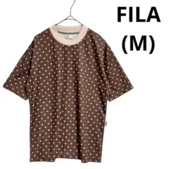 ☘️フィラ(M)ドットプリントTシャツ　トップス　半袖　茶色系　テニスのサムネイル