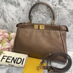 FENDI✩.*˚ピーカブー レギュラー セレリア ハンドバッグ ブロンズ