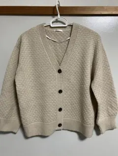 【Honeys】ベージュ Vネック カーディガン