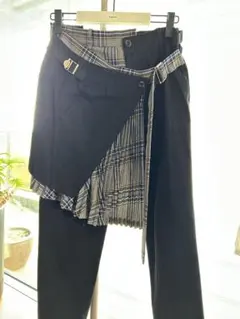 美品】sacai レイヤード チェックパンツ 2WAY 変形 ドッキング - メルカリ