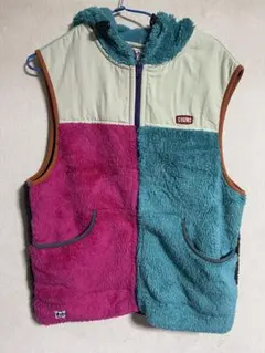 CHUMS 양털 조끼 후드 포함 멀티 컬러 L