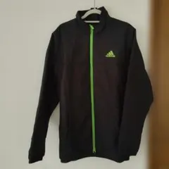 adidas ジップアップジャケット 黒/緑