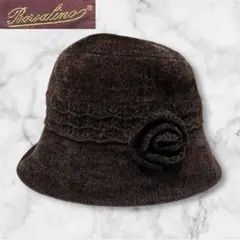 borsalino コサージュ付 2way ハット 日本製 洗濯可 婦人帽子 M