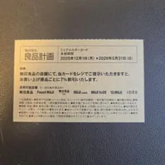 良品計画 株主優待 無印良品 シェアホルダーカードのサムネイル