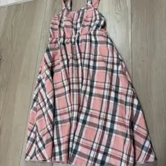 ノースリーブピンクチェックワンピース
