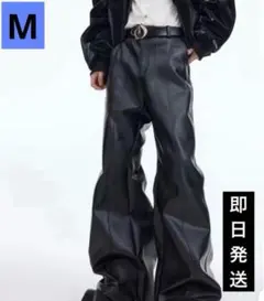 フレアパンツ フェイクレザー opium y2k 韓国 ラッパー Rick好き