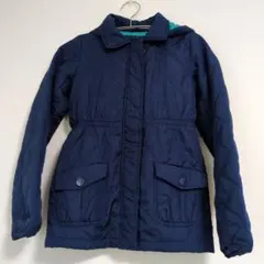 GAPKids ネイビー キルティングダウンコート フード付き 140