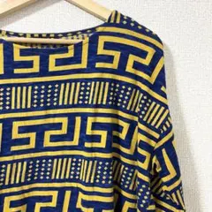 Amina アミナコレクション　幾何学柄　Tシャツ　カットソー　インド製　綿のサムネイル