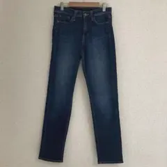 ユニクロ★UNIQLO ハイライズシガレットジーンズ 24 ネイビーのサムネイル