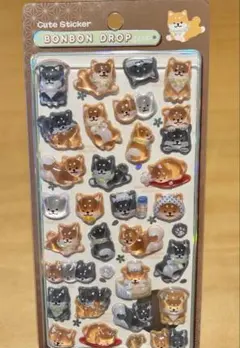 【正規品】ボンボンドロップシール♡和柄(新作の柴犬/ほっこり)